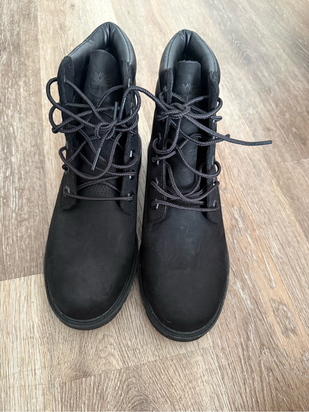 Timberland Black Lace-Up Nubuck Ankle Boots
